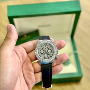 Rolex Daytona "Eye of the Tiger" White Gold Diamond Dial Oysterflex Rubber Strap
